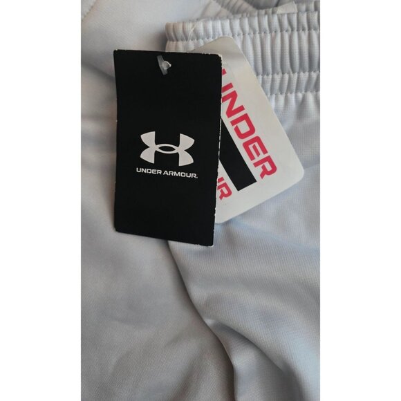 Under Armour Youth Loose Fit White Athletic Pants With Elastic Waist & Pockets - Picture 3 of 3